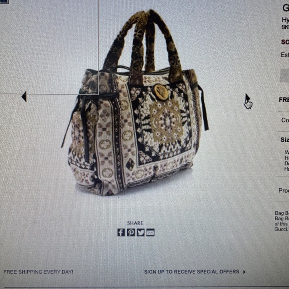 AUTHENTIC GUCCI HYSTERIA LARGE TAPESTRY DUFFLE TOTE/ PRE OWNED/ AUTENTICATED - Picture 3 of 10